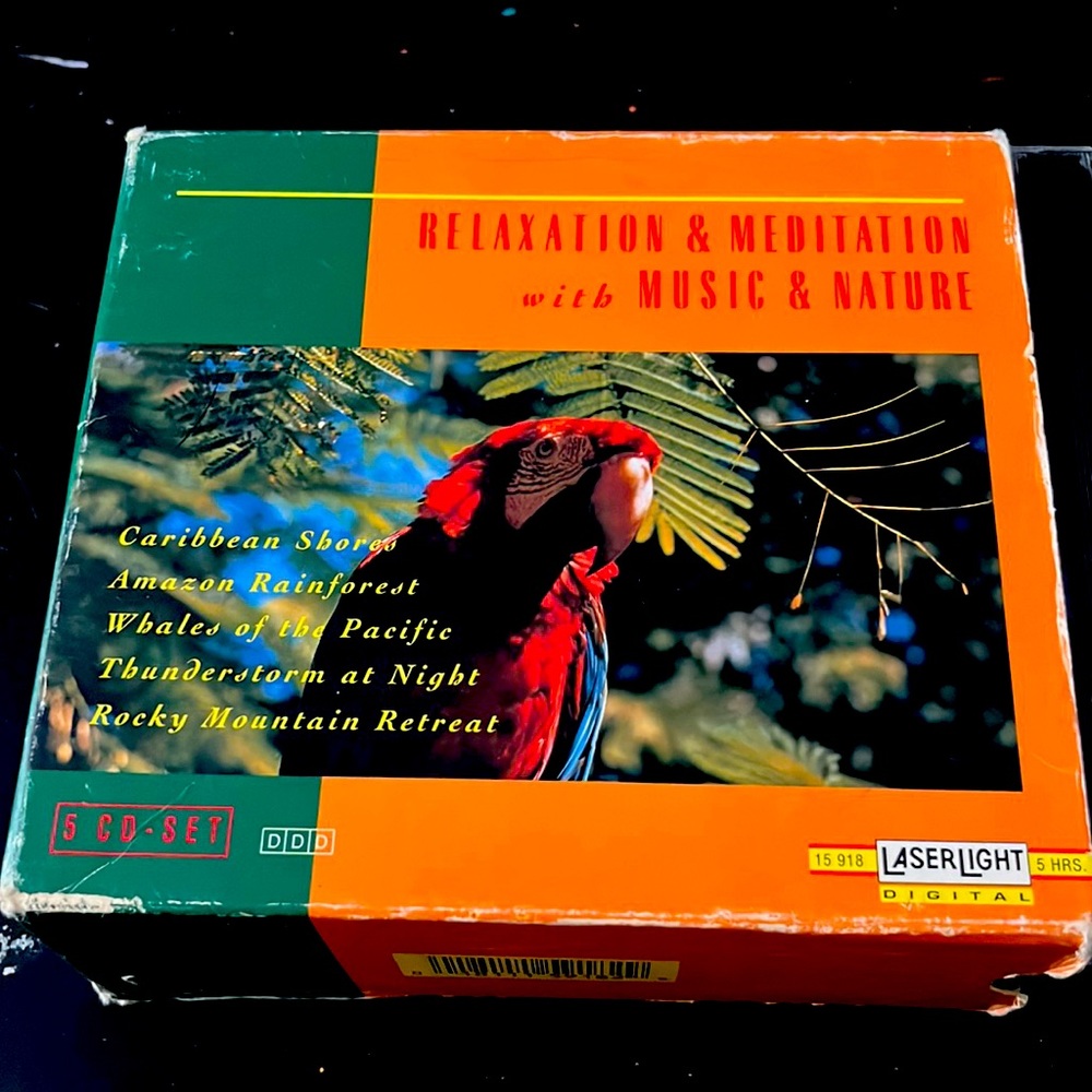 Set of Five Laser Light Digital Relaxation & Meditation with Music & Nature CD's